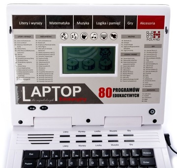 ОБРАЗОВАТЕЛЬНЫЙ НОУТБУК ДЛЯ ДЕТЕЙ 80 ПРОГРАММ USB PL