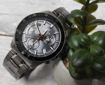 MĘSKI SZARY STALOWY ZEGAREK CASIO EDIFICE CHRONOGRAF EFV-540DC -1CVUEF