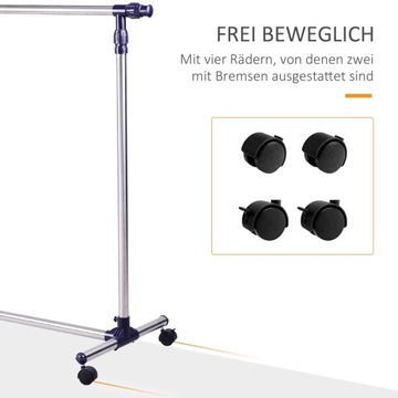 Вешалка для одежды Вешалка для одежды на колесиках Вешалка с регулируемой высотой