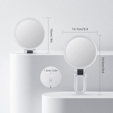 ЗЕРКАЛО УВЕЛИЧИТЕЛЬНОЕ 10x МАЛОЕ ДЛЯ МАКИЯЖА, ДВОЙНОЕ, ДВУСТОРОННЕЕ