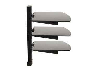 ТРОЙНАЯ НАСТЕННАЯ ПОЛКА RTV/DVD С РЕГУЛИРУЕМЫМ СТЕКЛОМ