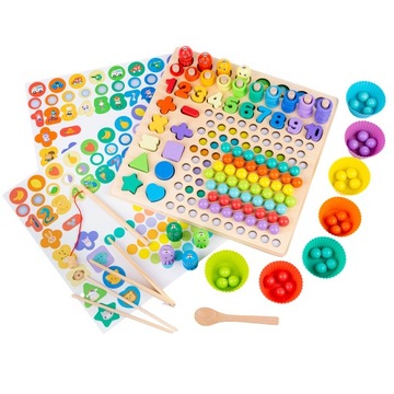 ДЕРЕВЯННЫЕ ПАЗЛЫ ШАРИКИ БУСЫ ПАЗЛ МОЗАИКА