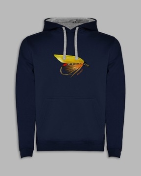 BLUZA Z KAPTUREM - na muchę BOUNCER Granatowy XXL