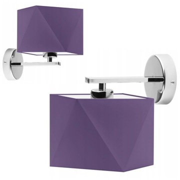 Kinkiet abażur lampa ścienna LED E27 kinkiet ścienny fioletowy