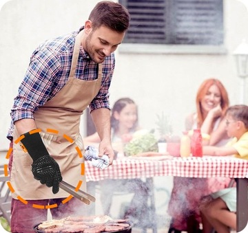 RĘKAWICZKA DO GRILLA ŻAROODPORNA KUCHENNA OCHRONNA ANTYPOŚLIZGOWA GOTOWANIA