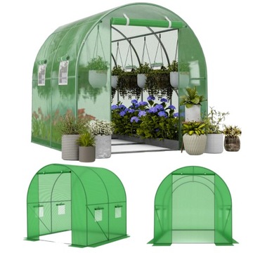 MOCNA SZKLARNIA FOLIOWA TUNEL OGRODOWY WARZYWA POMIDORY 4M2 2X2 200 X 200