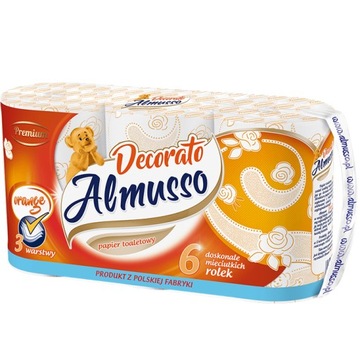 PAPIER TOALETOWY ALMUSSO DECORATO MIĘKKI 6 ROLEK