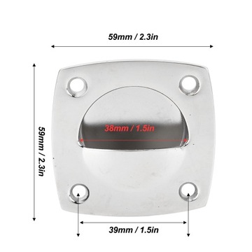 Встраиваемая раздвижная ручка заподлицо, 59x59 мм, 316 WM