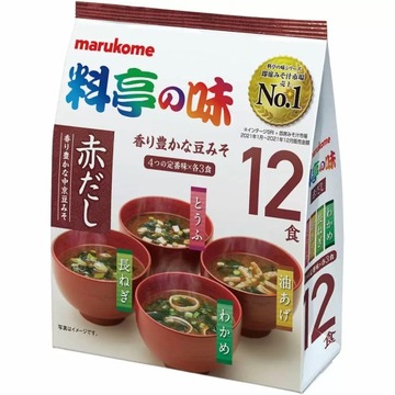 JAPOŃSKA Instant Czerwona zupa Miso 4 smaki, 195g