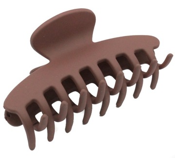 KLAMRA DO WŁOSÓW SZCZĘKA 9 cm MAT CZEKOLADA