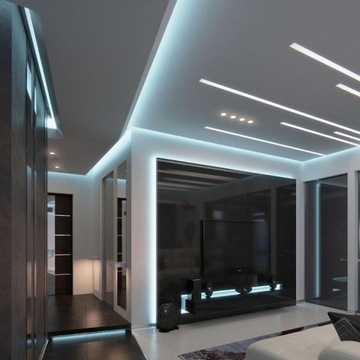 PROFIL LED do TAŚMA Czarny + KLOSZ Transparent 1M