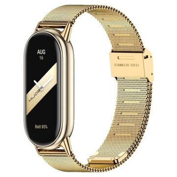 Bransoleta Pasek Siatka Milanese ZŁOTA do Xiaomi Mi Band 9 / 8 / NFC