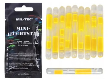 10 SZTUK ŚWIATŁO CHEMICZNE ŻÓŁTE MIL-TEC 4CM