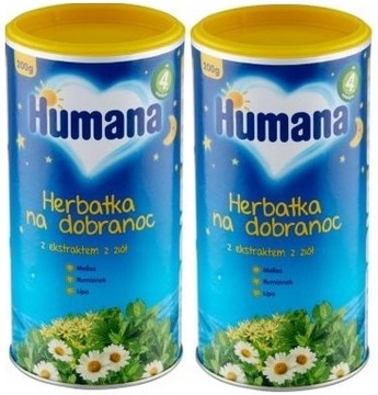 HUMANA HERBATKA NA DOBRANOC PO 4 m+ 2x200g 2PAK