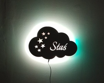 Светодиодный ночник RGB CLOUD с именем, сеть G