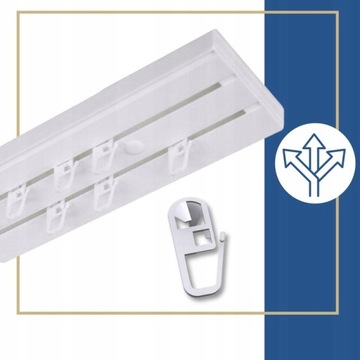 Karnisz Podwójny Szyna Sufitowa II torowa na Wymiar Pcv Dwutorowy JAKOŚĆ