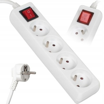 Przedłużacz 3MB 4GNIAZDA + wyłącznik 10A IP20 LB0083-3 Libox
