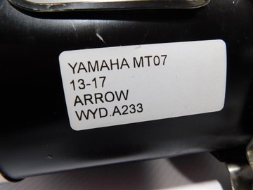 WYDECH KOŃCOWY TŁUMIK YAMAHA MT-07 13-17 ARROW