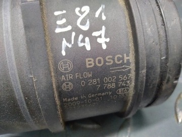 BMW 1 E81 E87 116D N47 VÁHA VZDUCHU HMOTA VZDUCHU BOSCH 7 788 743