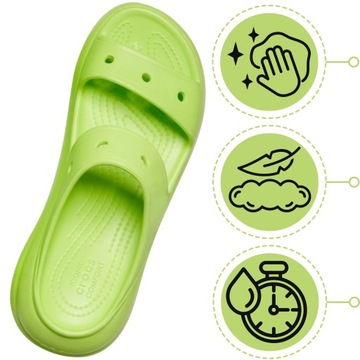 klapki damskie na platformie crocs chodaki lekkie wysokie 41,5 M8/W10