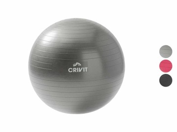 Piłka do balansowania Crivit 65 cm szara joga pilates od 160 do 175 wzrostu