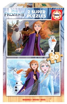 Educa Puzzle 2 x 50 Kraina Lodu II drewniane