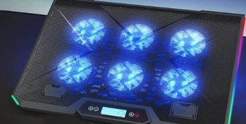 ОХЛАЖДАЮЩАЯ ПОДСТАВКА ДЛЯ НОУТБУКА 6 ВЕНТИЛЯТОРОВ RGB