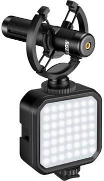 Zestaw 3w1 statyw do telefonu lampa mikrofon