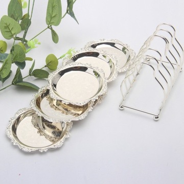 Круглый стальной поднос, 28 см.