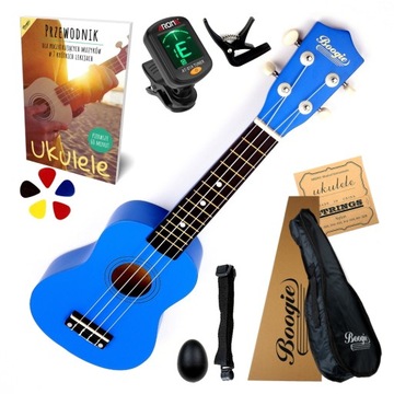 UKULELE SOPRANOWE DREWNIANE ZESTAW - AKCESORIA XXL