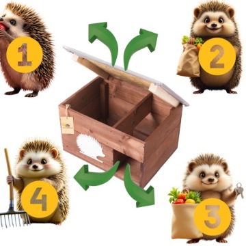 Домик, домик для Ёжика, ежик, ДЕРЕВЯННЫЙ, будка, домик, кроватка, производитель, XXL, Коричневый