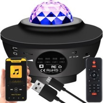 СВЕТОДИОДНЫЙ НОЧНИК ПРОЕКТОР ДИНАМИК RGB ПУЛЬТ ДУ