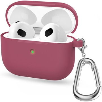 ETUI SILIKONOWE DO APPLE AIRPODS PRO 1 COVER CASE KARABIŃCZYK - ROSE RED