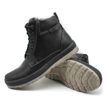 МУЖСКАЯ ЗИМНЯЯ КОЖАНАЯ ТУФЛИ ПОЛЬСКАЯ 183 ЧЕРНАЯ 41