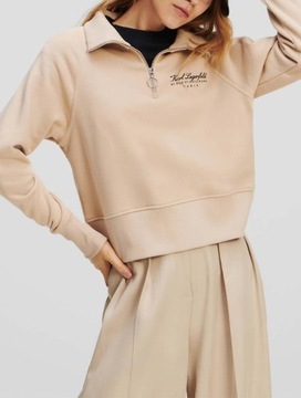 Zapinana Bluza z Logo Karl Lagerfeld Beżowa r.M
