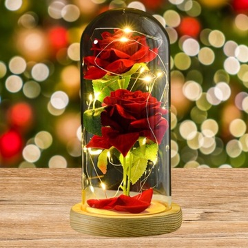 ВЕЧНАЯ РОЗА В СТЕКЛЕ, ПОДСВЕТКА СВЕТОДИОДНАЯ, ИДЕАЛЬНО ПОДАРОК ​​МАМЕ, ДЕНЬ МАТЕРИ