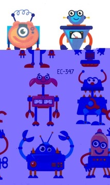 Tatuaże zmywalne dla dzieci ROBOTY EC347