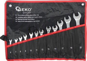 ZESTAW KLUCZY PŁASKO-OCZKOWYCH 12szt 6-22mm