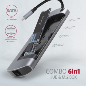 HMC-6M2 Многопортовый концентратор USB-C 3.2 Gen 1, слот++++