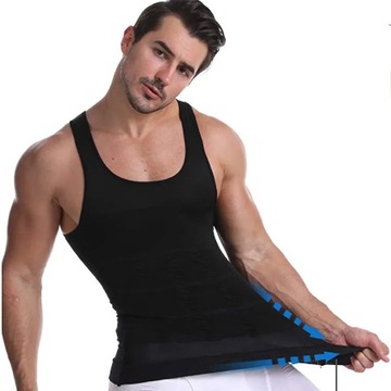 Koszulka wyszczuplająca męska Fit odchudzanie modelująca bez rękawów slim