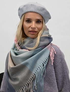 Женский классический светло-серый берет