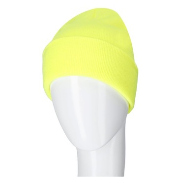 CZAPKA ZIMOWA ROBOCZA AKRYL DZIANA WYWIJANKA MYCKA YELLOW NEON ŻÓŁTA beanie