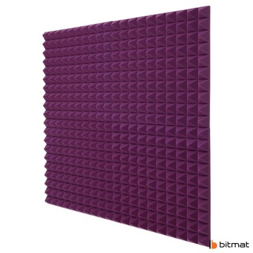 Panel akustyczny PIRAMIDKA fioletowa 50x50x5cm pianka w trójkąty do SALONU