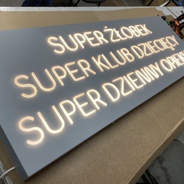 KASETON DIBOND Przestrzenne litery KOLOROWE Napisy LED DOWOLNY KOLOR mat bł