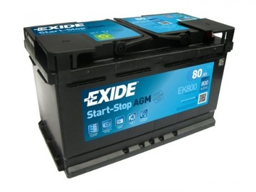AKUMULATOR EXIDE AGM START-STOP 80AH/800A P+