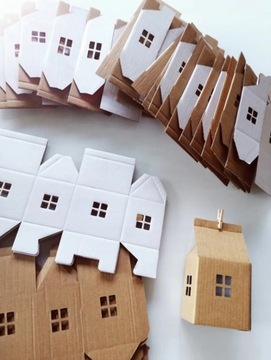 Адвент-календарь «Домики из крафт-бумаги», 24 штуки