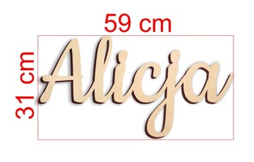 Drewniany Napis Dowolne Imię 6-7 liter Milenka DREWNIANY NAPIS Amelia