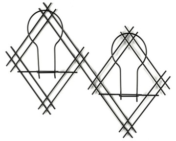 CZARNY METALOWY KWIETNIK ŚCIENNY PODWÓJNY LOFT