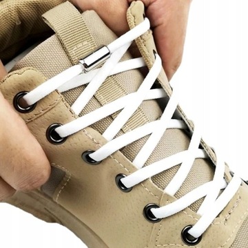 Шнурки ЭЛАСТИК белые без завязок, с застежкой, шнурки 2 шт.