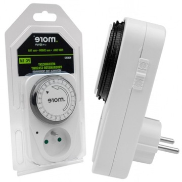 Programator Czasowy Mechaniczny Analogowy 24H 3500w 16a 230v 50Hz